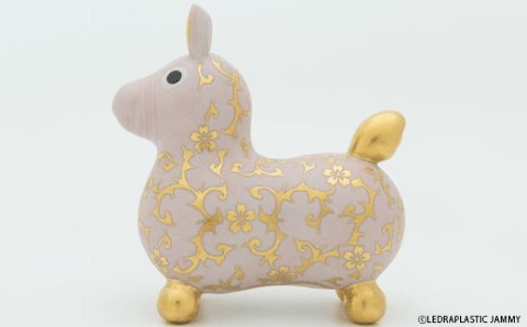 【RODY×九谷焼】九谷焼ロディ「白粒盛金桜花唐草文(ピンク)」仲田錦玉