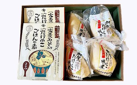 加賀たけのこ水煮　大麦みそ入り たけのこごはんの素(2合炊き用)セット 筍ご飯  石川県 小松市 北陸