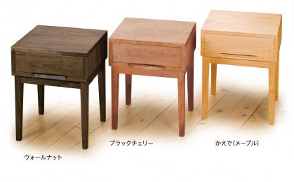 サイドテーブル 2　ブラックチェリー無垢材 木製 家具