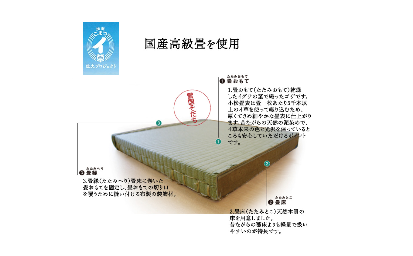 小松イ草の畳寝床 セミダブル (ウォールナット無垢材）4本脚ベッド D00047 木製 家具 畳縁：黒色