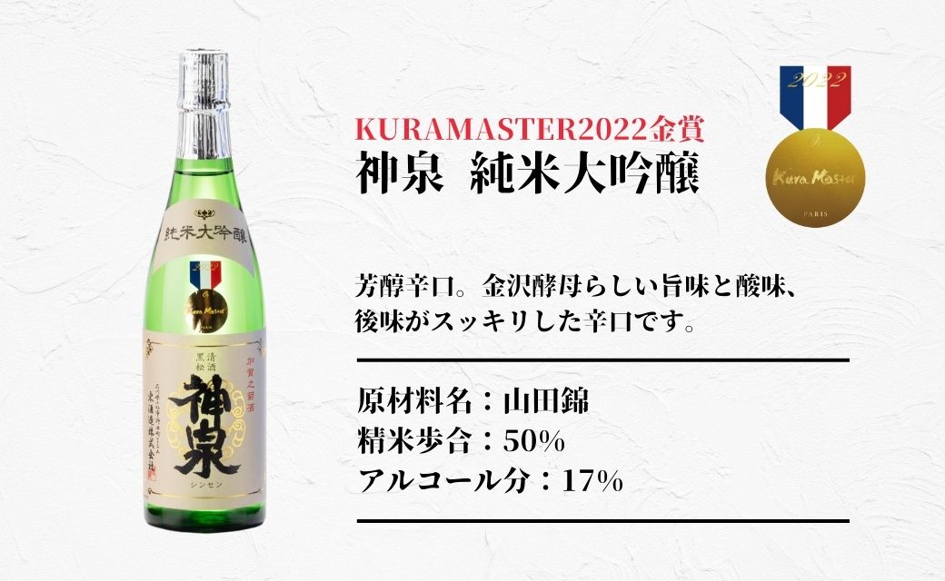 【フランス国際ワインコンクール受賞】神泉 日本酒セット（720ｍｌ×3本）