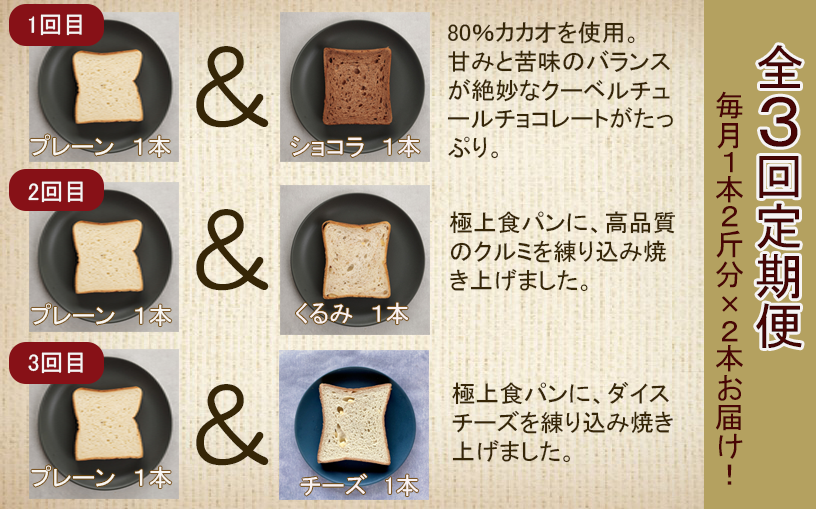 糖質制限極上食パン４種類 【３ヵ月定期便】Bikke  石川県 小松市 北陸