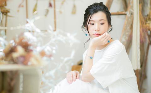 九谷焼×布花アクセサリー九谷花(KUTANIKA)ブレスレット