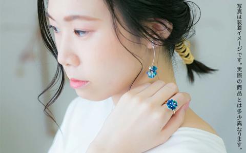 九谷焼×布花アクセサリー九谷花（KUTANIKA）雫（小花　ピアス/イヤリング）