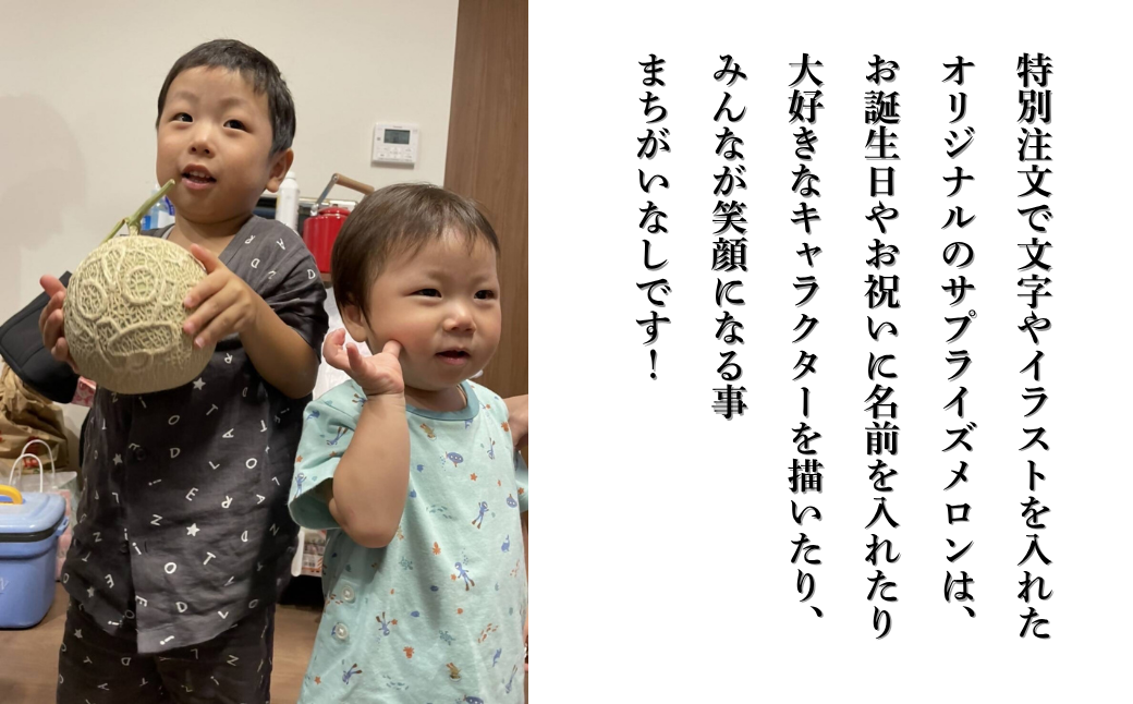 【先行予約】感謝の気持ちを込めたサプライズメロン《数量限定》 アールスメロン（「ありがとう」の文字入り）１玉1.5㎏以上 化粧箱入り 令和8年8月上旬より順次発送 先行予約 マスクメロン 果物 フルーツ プレゼント 贈答用