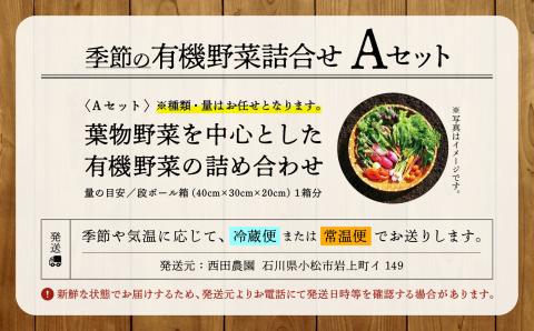 有機野菜詰合せ Aセット 西田農園 旬野菜 詰め合わせ セット  石川県 小松市 北陸