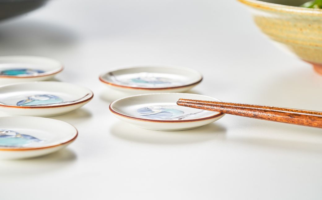 【九谷焼】姫皿（はしおき）5枚 山雀 箸置き 食器  石川県 小松市 北陸