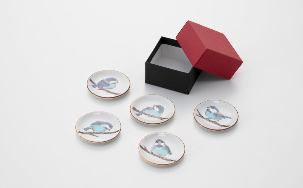 【九谷焼】姫皿（はしおき）5枚 山雀 箸置き 食器  石川県 小松市 北陸