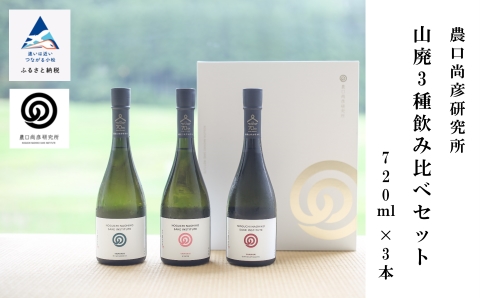 農口尚彦研究所 山廃３種飲み比べセット  日本酒 お酒 石川県 小松市 北陸