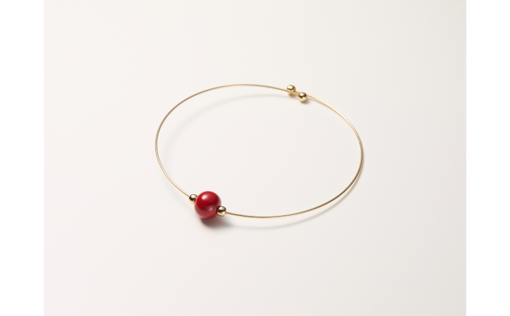 輪島でうまれた うるしのアクセサリーセット【ピアス&ブレスレット】あかね（赤） wa110-028 【ピアス&ブレスレット】あかね（赤）