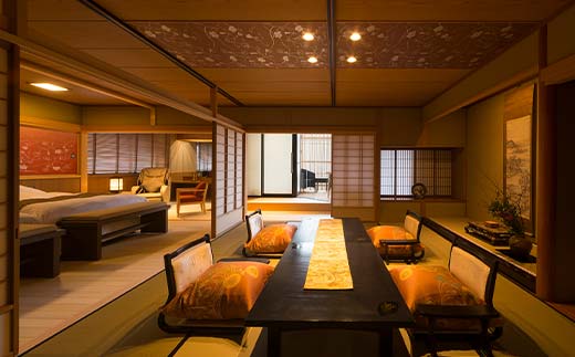 【平日限定】展望露天風呂付プレミアム和洋室 四季亭懐石ペア宿泊券 ＜１泊２食付き＞ F6P-0253
