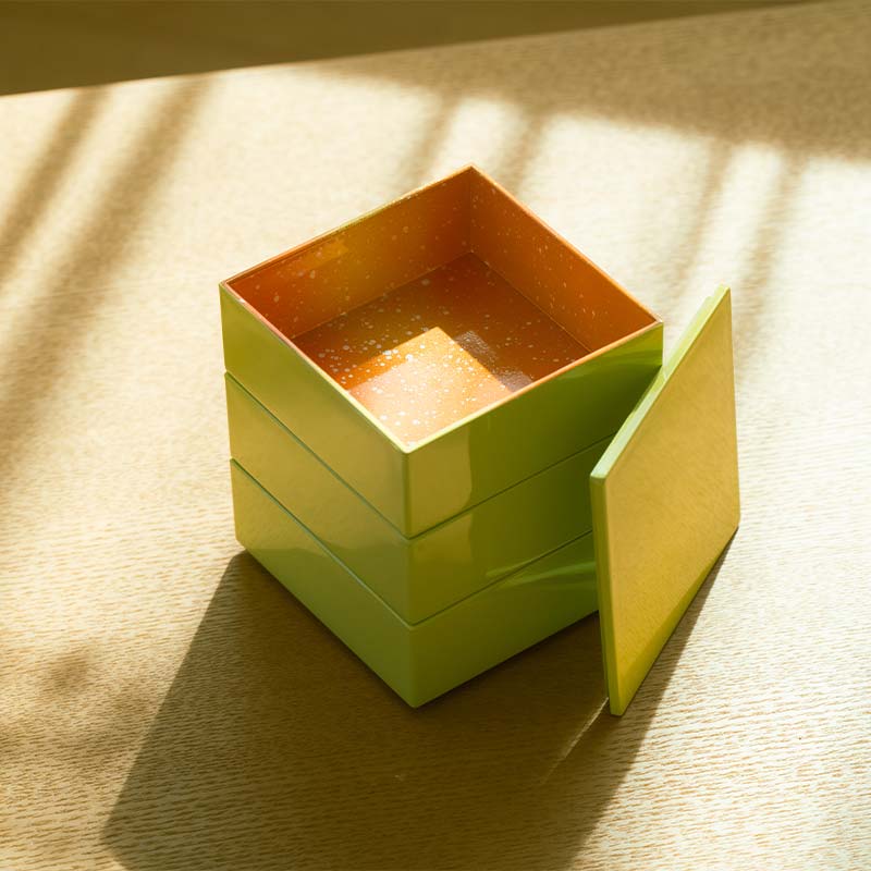 iroikoi いろいこい 3.0 9cm角 三段重 鶴仙渓 収納 小物 ケース 器 お重 小物入れ アクセサリーケース 贈り物 ギフト 雑貨 ABS樹脂 日本製 F6P-1324