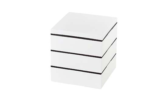 レンジ対応 18.0cm 重箱セット（6寸） 食洗機対応 白 三段重 お重 おせち料理 お弁当 運動会 ピクニック お花見 贈り物 ギフト 伝統工芸 工芸品 おしゃれ 山中塗 石川 加賀 F6P-2305