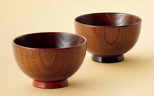 山中塗 夫婦汁椀 漆 うるし 漆塗り お椀 木製 加賀製 F6P-2438