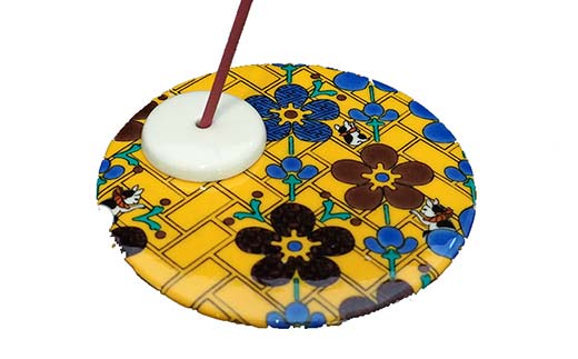 九谷焼 お香立て＆プレートセット 丸型　-麗和柄-　藤文様 お香立て プレート 図柄が選べる 九谷焼 ふるさと納税 加賀市 F6P-2545