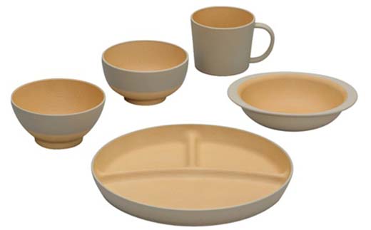 やさしい彩り 抗菌食育セット50（飯椀、汁椀、ボウル、プレート、マグカップセット） あま色 子ども こども キッズ 離乳食 食器 日本製 加賀市 F6P-2568