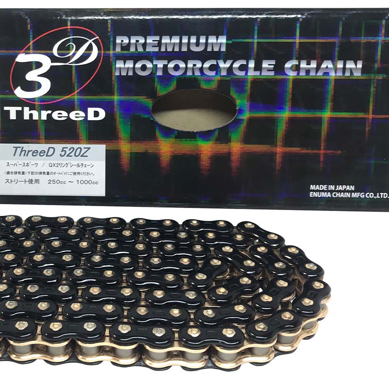 プレミアム モーターサイクルチェーン ThreeD スリード 520Z/3D BK;GP 120L MLJ カスタムパーツ 部品 モーターサイクル用 バイクチェーン チェーン 日用品 日本製 F6P-3159