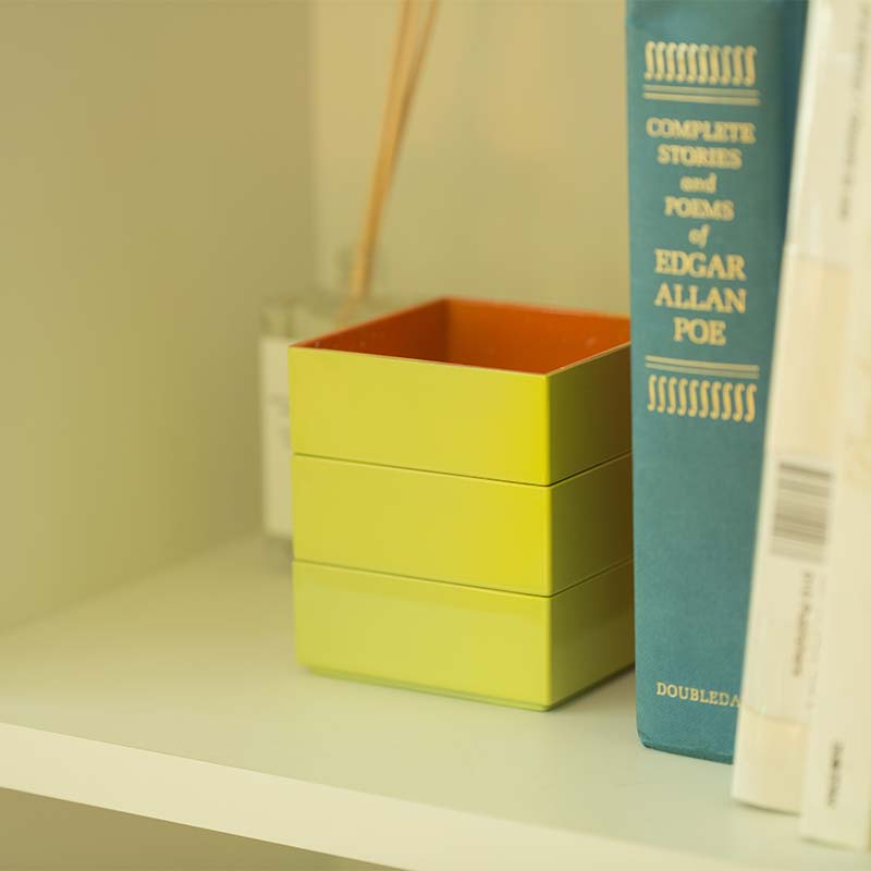 iroikoi いろいこい 3.0 9cm角 三段重 鶴仙渓 収納 小物 ケース 器 お重 小物入れ アクセサリーケース 贈り物 ギフト 雑貨 ABS樹脂 日本製 F6P-1324