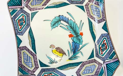 九谷焼 皿揃 古九谷花鳥絵変り 5枚組 食器 お皿 日本製 ギフト プレゼント F6P-2850