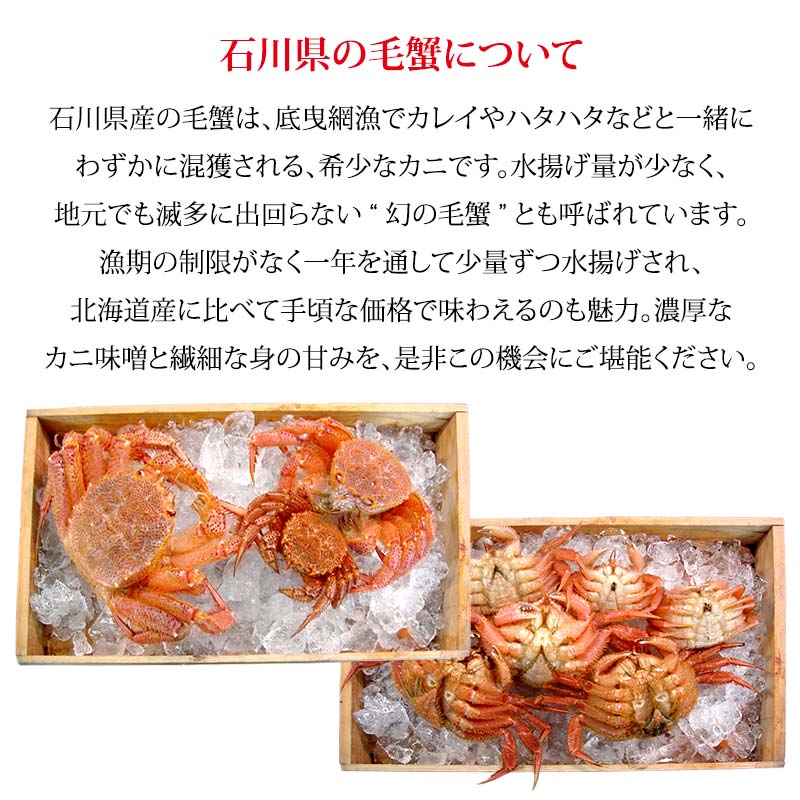 毛ガニ 毛蟹 訳あり 4〜8匹 2.0kg セット 石川県産 茹で蟹 F6P-3034