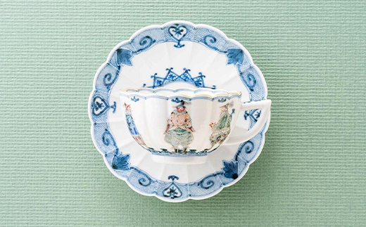 加賀九谷焼〈山本長左〉カップソーサー　異邦人【高島屋選定品】[60C0644] F6P-1425