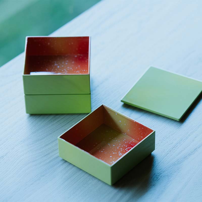 iroikoi いろいこい 3.0 9cm角 三段重 鶴仙渓 収納 小物 ケース 器 お重 小物入れ アクセサリーケース 贈り物 ギフト 雑貨 ABS樹脂 日本製 F6P-1324