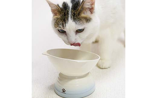 みやわん ねこ脚付きフードボウル ＢＬ(ブルー) ペット 犬 猫 いぬ ねこ フードボウル 食器 脚付き F6P-2498