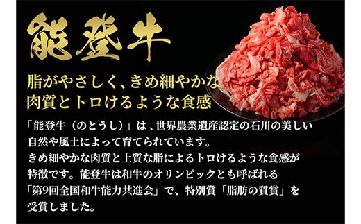 【和牛セレブ】【2026年1月以降発送】能登牛 切り落とし 1kg（500g×2P）牛 牛肉 ビーフ 肉 黒毛和牛 能登牛 和牛セレブ F6P-2530
