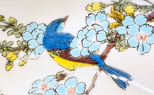 九谷焼 鉢 桜に鳥 伝統 工芸品 装飾品 盛り鉢 テーブルウェア 食器 プレゼント ギフト 贈り物 石川県 加賀市 F6P-2858