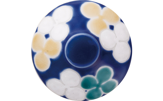 九谷和グラス ワイングラスクローバー（ブルー） 工芸品 グラス コップ 食器 F6P-3156