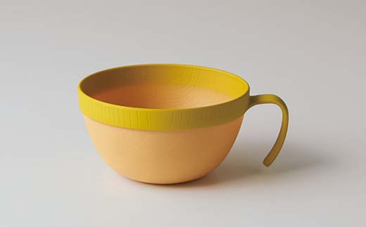 MUSUBI塗り分け ペア食器セット ピンク・イエロー 山中漆器 山中塗 軽量 レンジ対応 食洗機対応 木目 ナチュラル 自然 おしゃれ ギフト F6P-2181