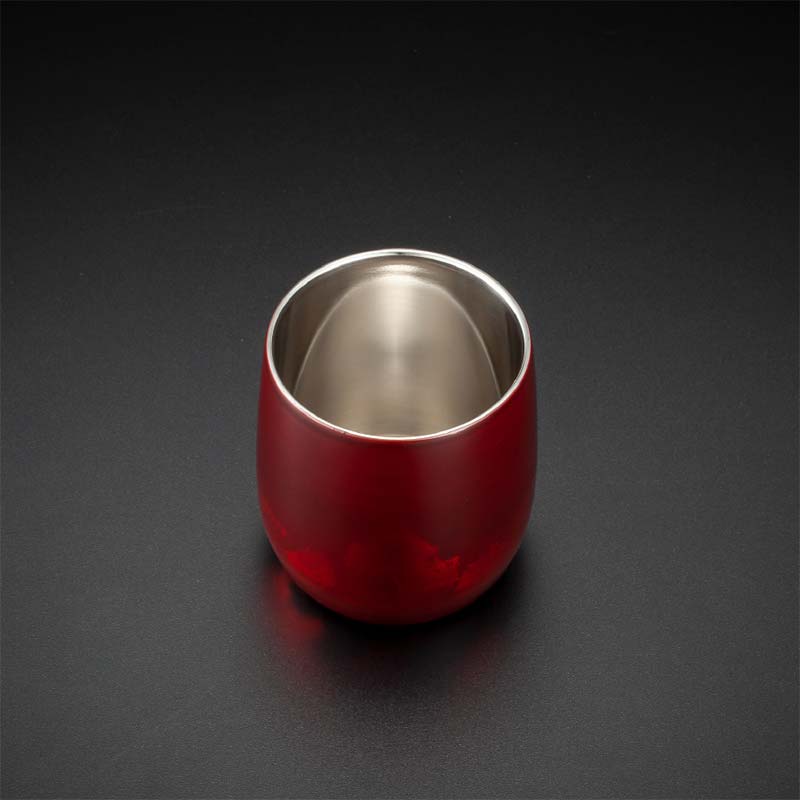 山中塗 士作手塗り 漆磨 カップ二重ダルマ 赤 金箔華切り回し 1客 250ml 漆磨カップ コップ カップ 贈答 贈り物 父の日 母の日 敬老の日 記念日 贈り物 ギフト 伝統工芸 工芸品 国産 日本製 F6P-0610
