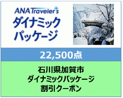 石川県加賀市ANAトラベラーズダイナミックパッケージ 割引クーポン　22,500点分 F6P-1840
