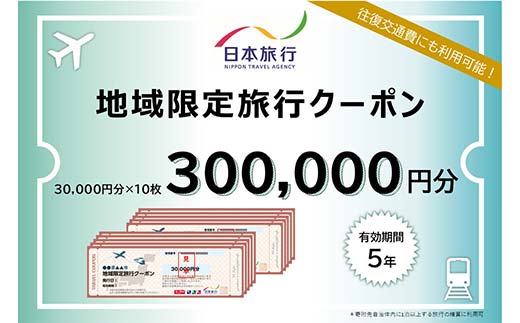 日本旅行 地域限定旅行クーポン 300,000円分 旅行 クーポン 利用券 チケット 旅行クーポン 宿泊 宿 旅館 ホテル レジャー 体験 交通 観光 トラベル 加賀市 復興 震災 コロナ 能登半島地震復興支援 北陸新幹線 F6P-1023
