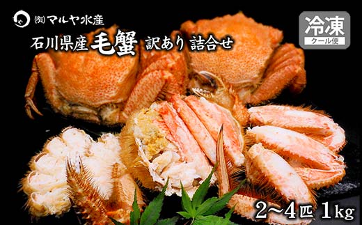 毛ガニ 毛蟹 訳あり 2〜4匹 1.0kg セット 石川県産 茹で蟹 F6P-3033