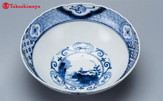 加賀九谷焼〈山本長左〉盛鉢　宝祥芙蓉手【高島屋選定品】［60C0316］ F6P-1566