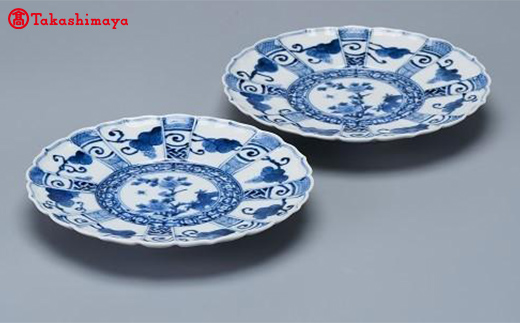 加賀九谷焼〈山本長左〉　5.5号皿　宝珠唐草（2枚組）【高島屋選定品】［60C0283］ F6P-1567