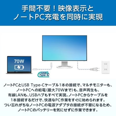 EIZO USB-C入出力・LAN搭載27型液晶モニター FlexScan EV2795 ホワイト