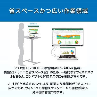 EIZOの23.8型(1920×1080)液晶モニター FlexScan EV2460 ブラック