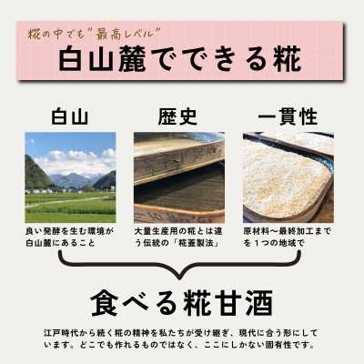 食べる糀甘酒 180g パウチ 6個 冷凍 ★生100%・無添加・砂糖不使用・ノンアルコール【配送不可地域：離島】