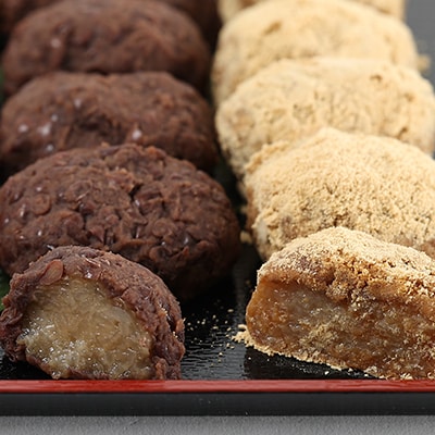 手作りおはぎ【玄米あずき3個】【きなこ3個】の食べ比べ2種セット!無添加|白砂糖不使用|ヴィーガン【配送不可地域：離島】