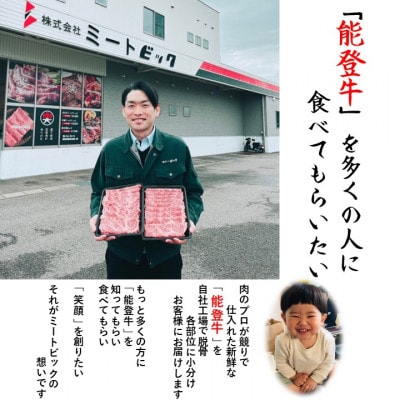 能登牛ロース　(しゃぶしゃぶ/すき焼き)　1kg(500g×2パック)【配送不可地域：離島】