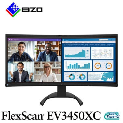 EIZO 34.1型ウルトラワイド曲面モニター FlexScan EV3450XC ブラック