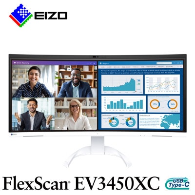 EIZO 34.1型ウルトラワイド曲面モニター FlexScan EV3450XC ホワイト