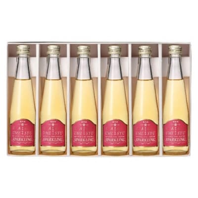 【白山の地酒】萬歳楽　加賀梅酒スパークリング　200ml×6本セット