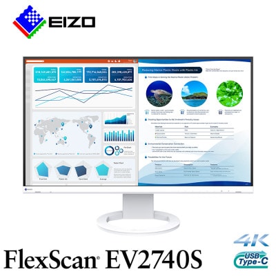 EIZO USB Type-C搭載27型4K液晶モニター FlexScan EV2740S ホワイト
