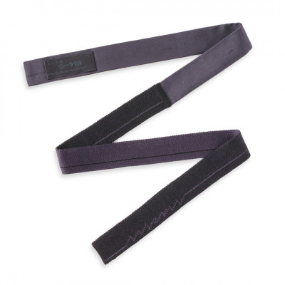 【牛首紬×MIZEN】KIMONOニット　ミニタイ - 牛首紬　男物先染め無地「黒」