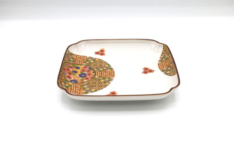 九谷焼 5.2号皿揃・小紋花詰(5枚組)