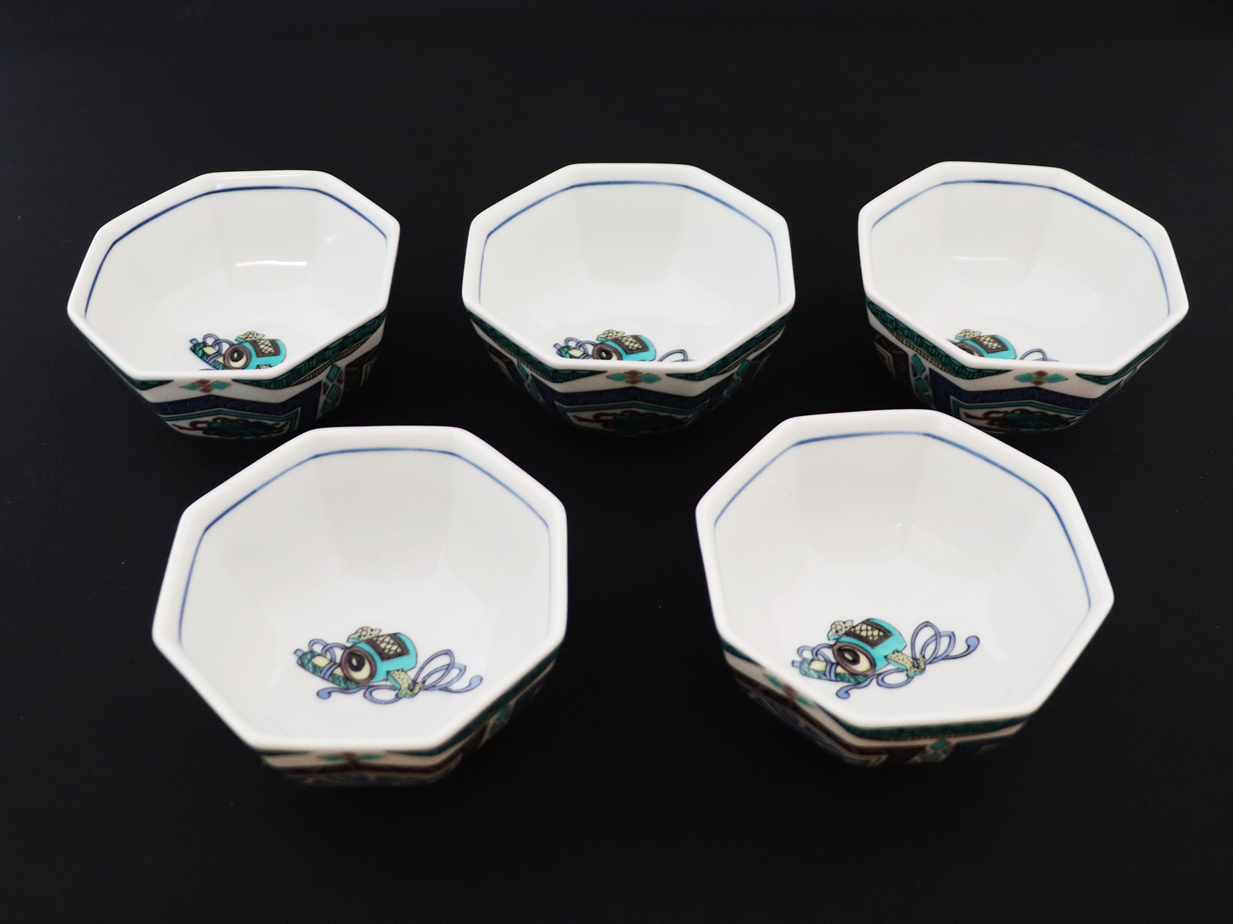 九谷焼　3.2号小鉢揃　古九谷風　 a01