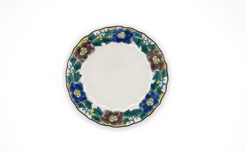 九谷焼 4.5号皿揃・吉田屋牡丹(5枚組)